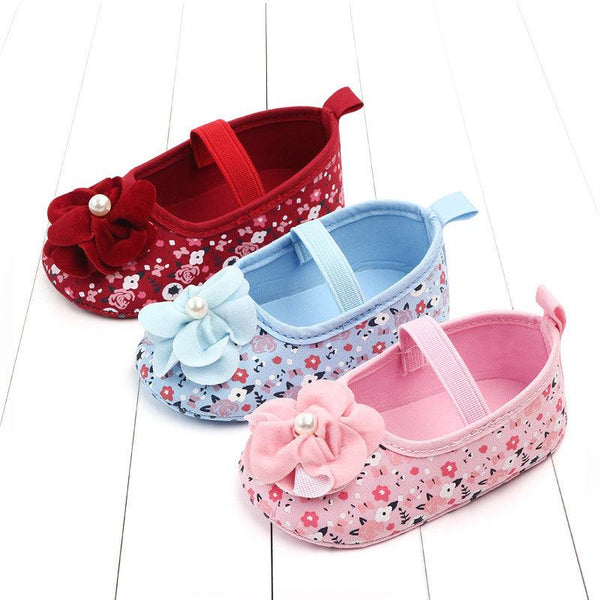 Spring and autumn new style baby girl little flower princess soft bottom indoor baby shoes