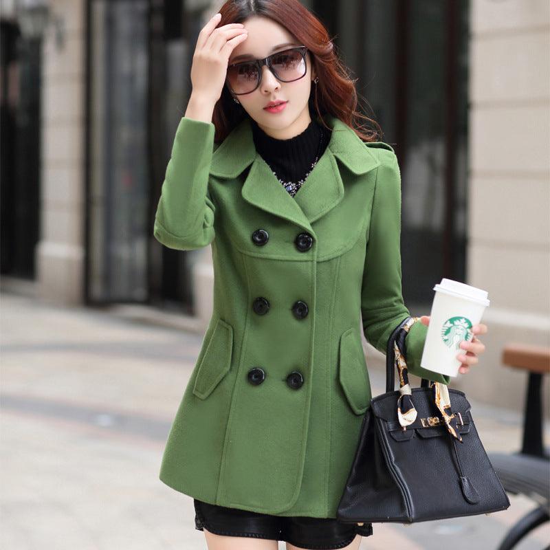 Ladies Autumn Casual Woolen Coat