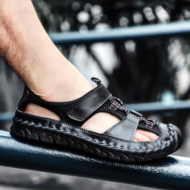 Summer Men's Outdoor Plus Size Leather Sandals