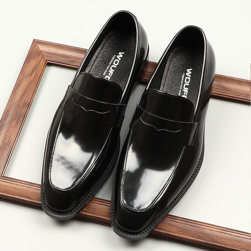 Men's Square-toe Patent Leather Business Formal Shoes