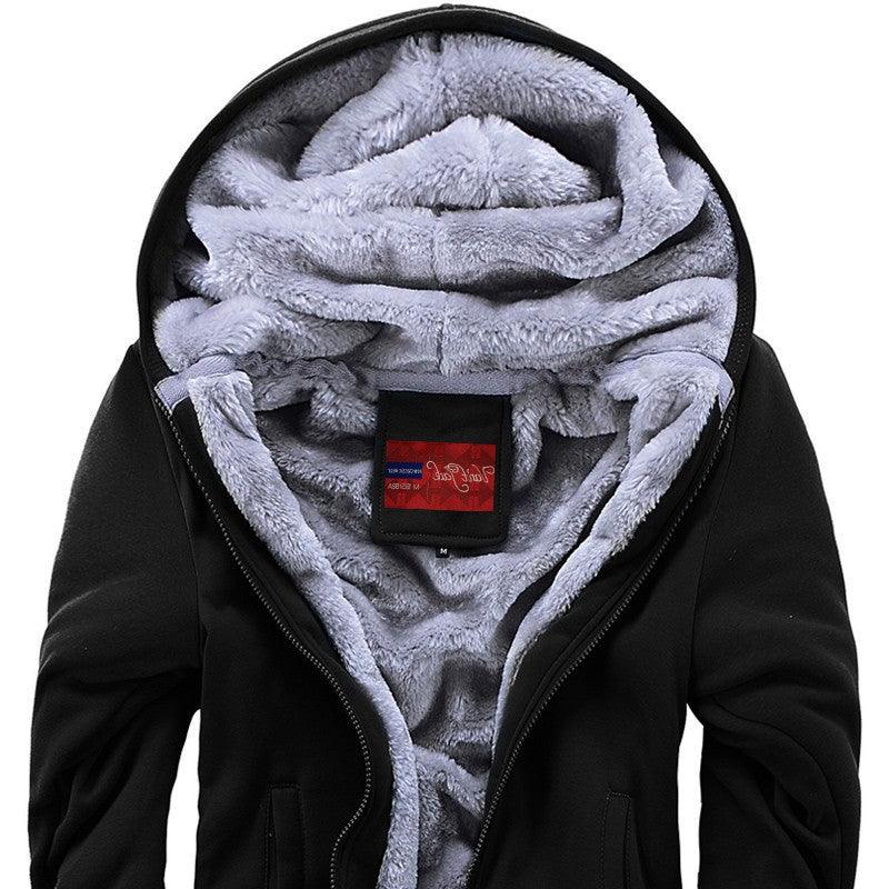 winter men hoodies add wool jacket hooded coat men