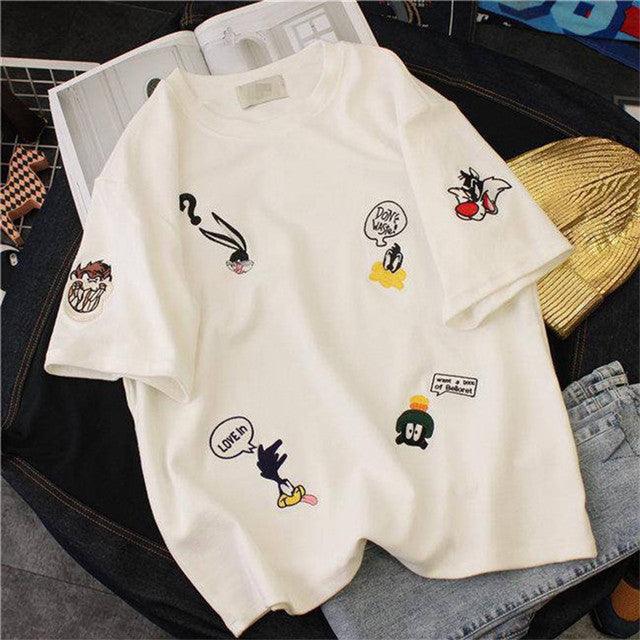 Plus size cartoon embroidery clothes