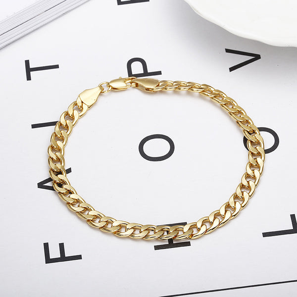 European And American Men's Gold Bracelet