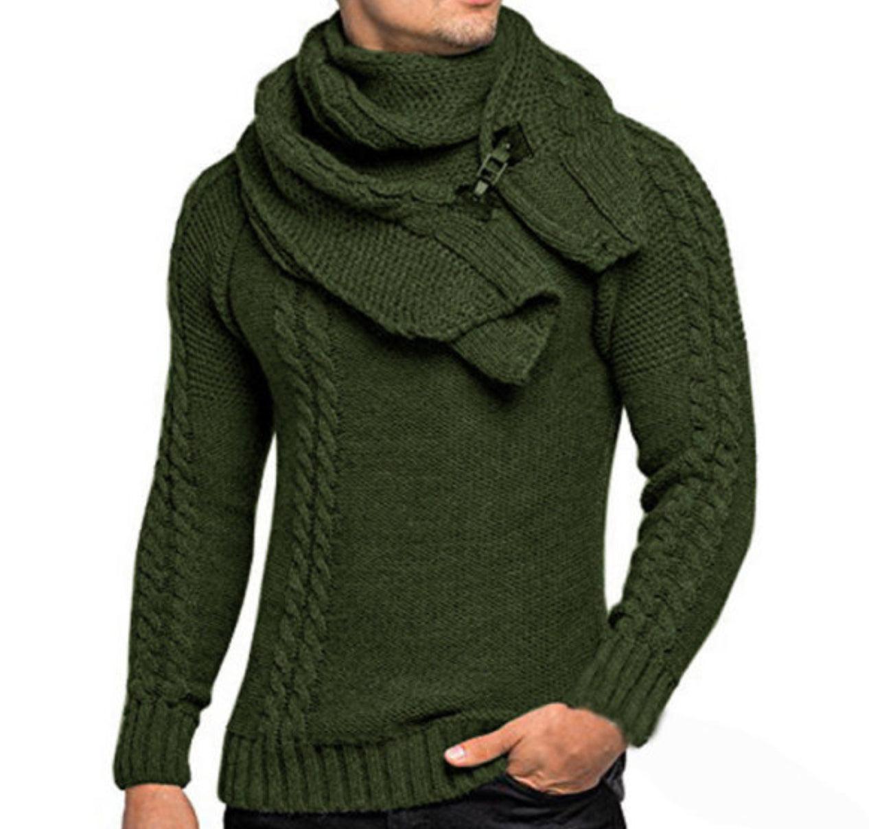 Men Winter Sweater Fashion Slim Fit Pullover Man Warmth Tops