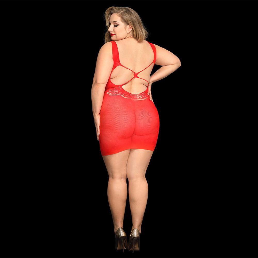 Large Size Sexy Pajamas Short Skirt Red Big