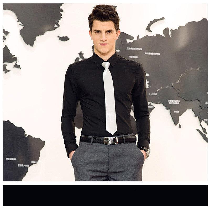 Men's Business Wear Plain Short Sleeve Shirt