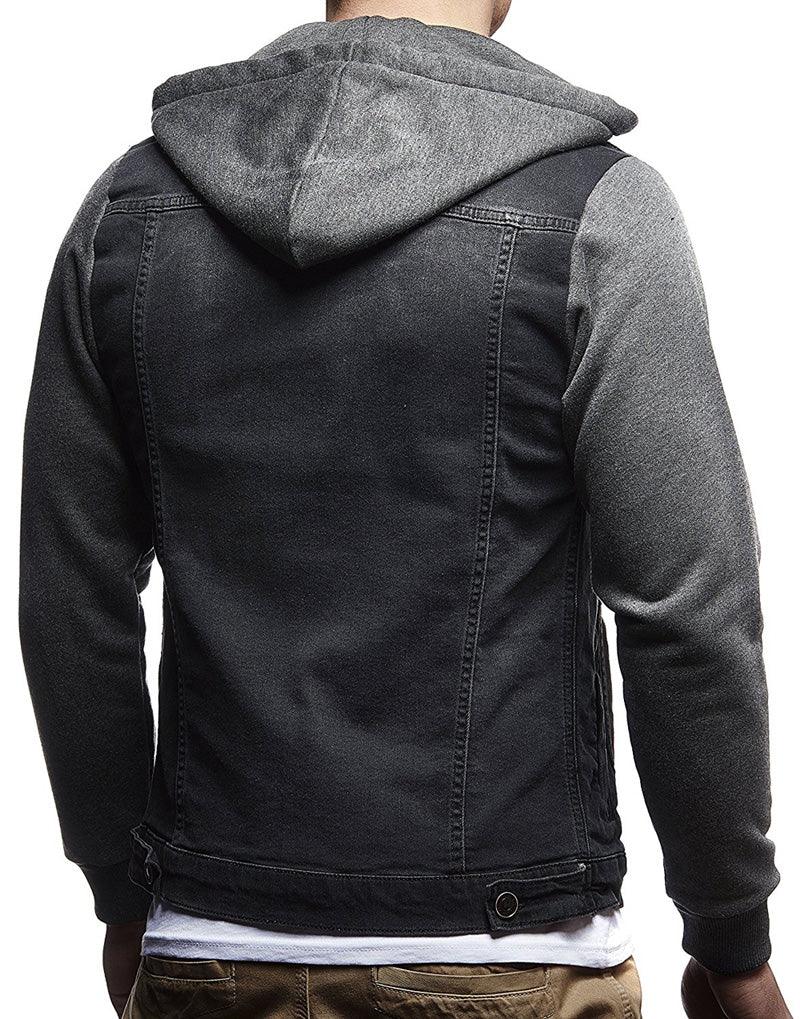 Men's fashion casual hooded denim jacket
