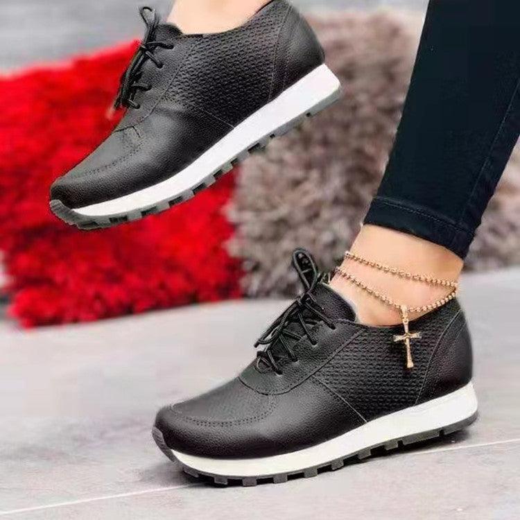 Women Sneakers Casual Running Sports Shoes Lace-up Flat Shoes