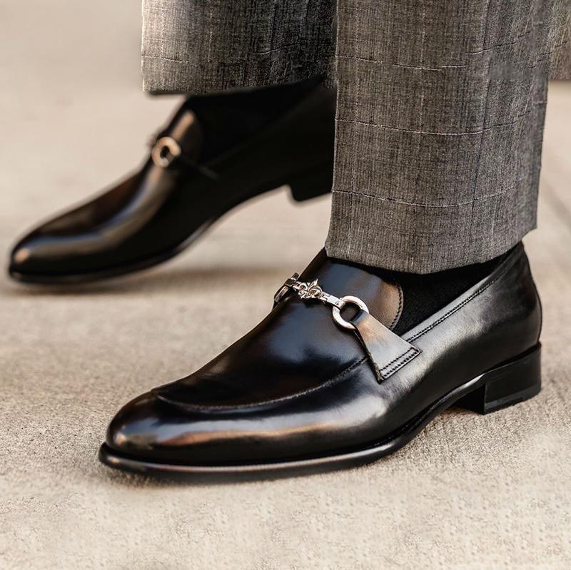 Fall Low-heeled Men's Business Single Shoes