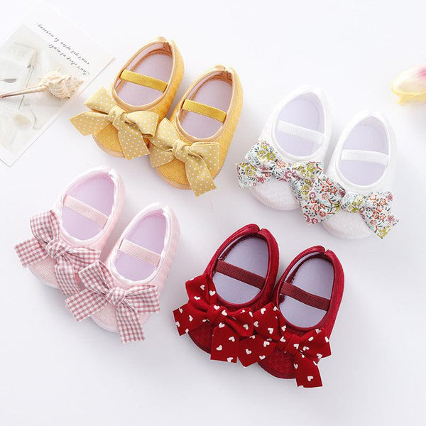 Newborn Baby 0-6-9 Months Soft Sole Toddler Shoes Hair Band Set