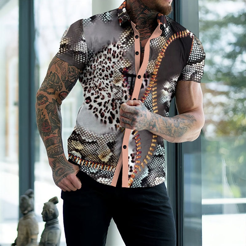 Men's Summer Beach Print Shirt