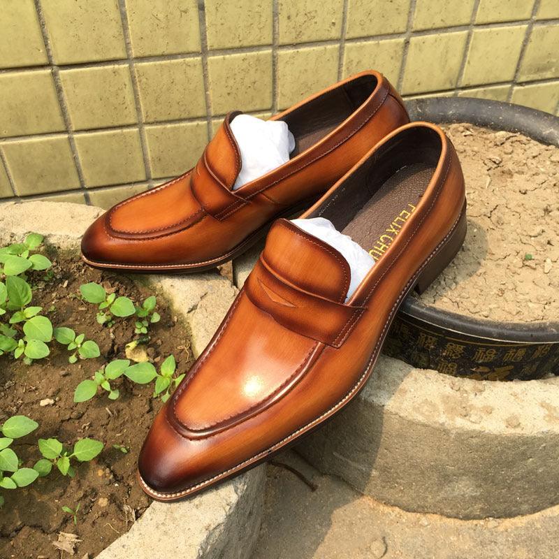 The First Layer Of Cowhide Men's Shoes Handmade Business High-end