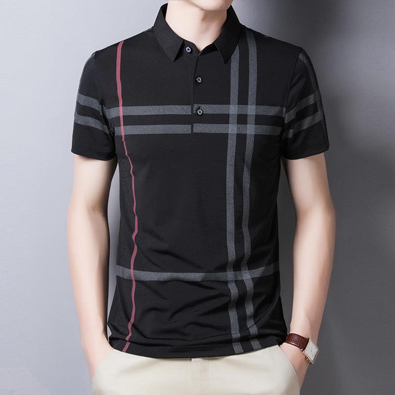 Men Summer Striped Polo Shirt Short Sleeve Slim Fit Polos Fashion Streetwear Tops