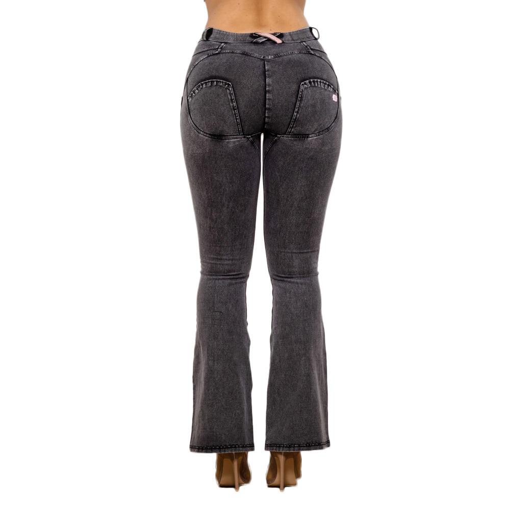 Women's Stretch High Waist Straight Peach Jeans