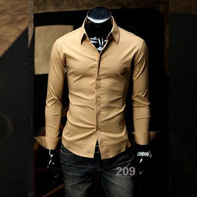 Men's slim business long sleeve shirt