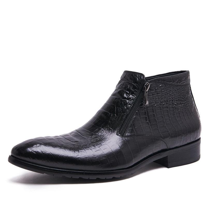 Trendy High-top Formal Business Leather Boots