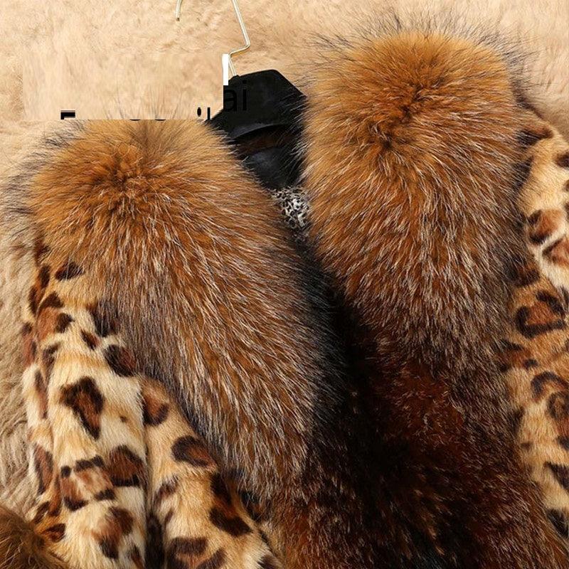Mid Length Leopard Print Coat In Autumn And Winter For Women