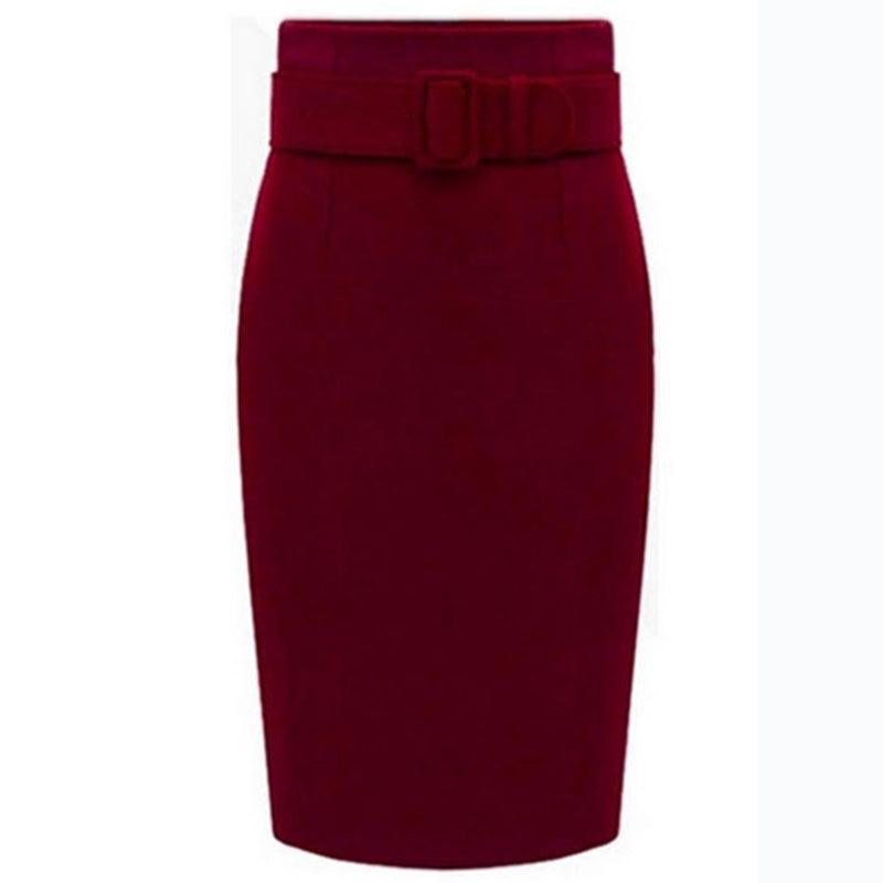 Wool Woolen Skirt Thick Solid Color Mid-length Buttocks