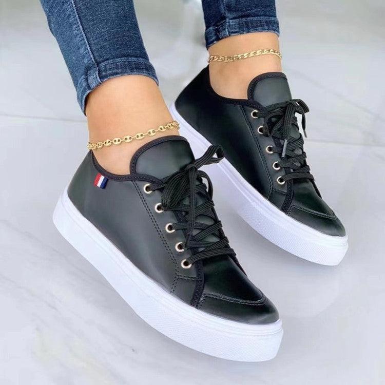 Lace-up Flats Slip On Sneakers Walking Shoes
