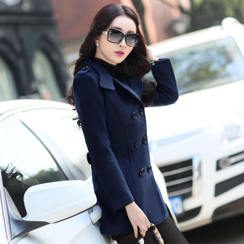 Ladies Autumn Casual Woolen Coat