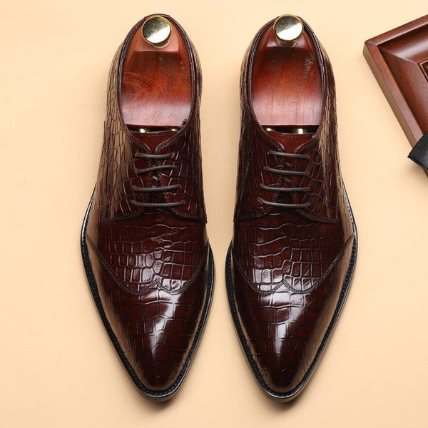 British plaid business dress shoes