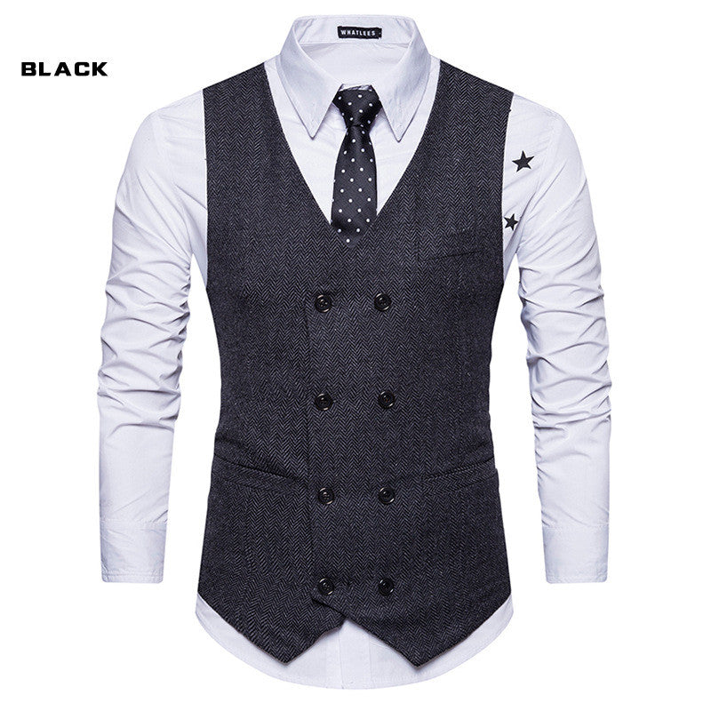 Men's woolen double breasted vest