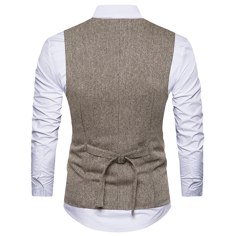 Men's woolen double breasted vest
