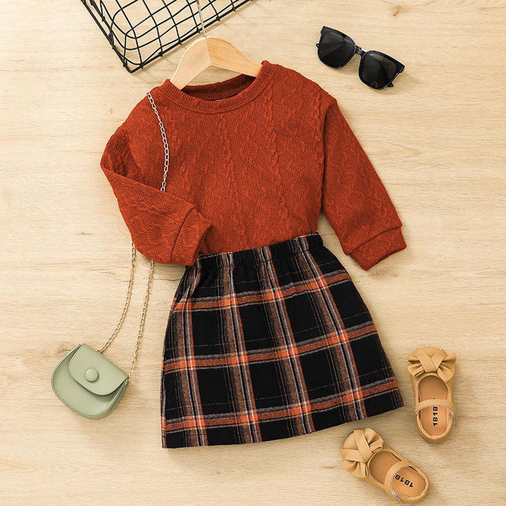 Children's Skirt Suit Girls Fashion Sweater