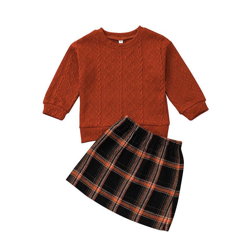 Children's Skirt Suit Girls Fashion Sweater