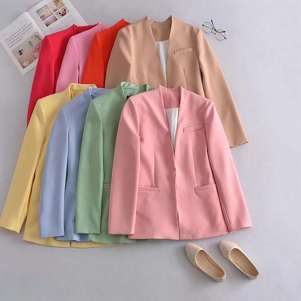 Ladies New Solid Color Suit Jacket Women