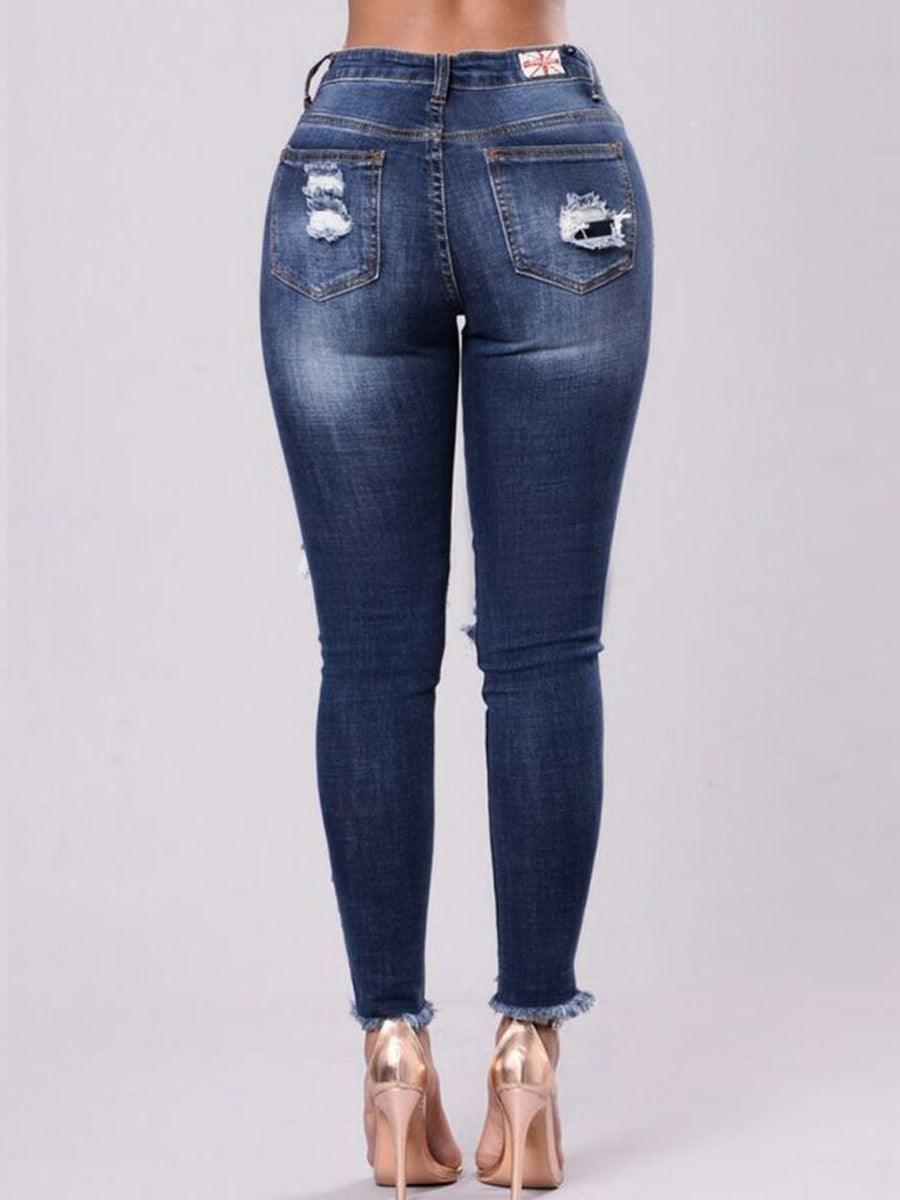 3Xl summer woman ripped Jeans With Embroidery hole Sexy High Waist Denim stretch plus size 2021 Pencil Pants High Street