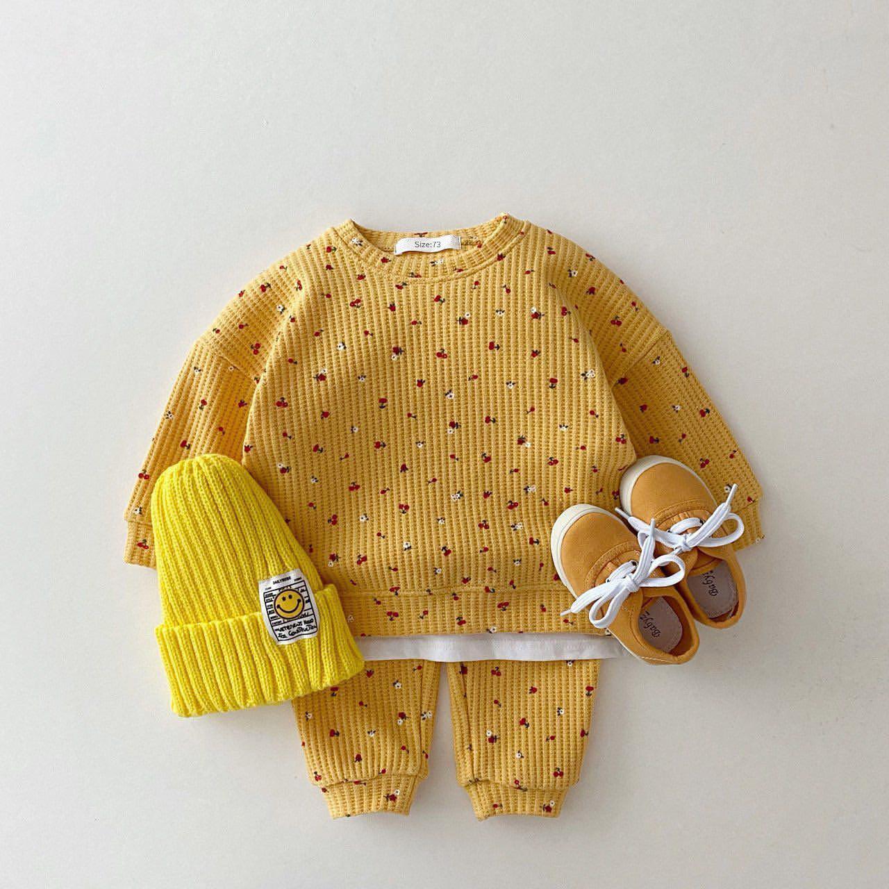 Infant & Kids Waffle Sweatshirt Casual Set