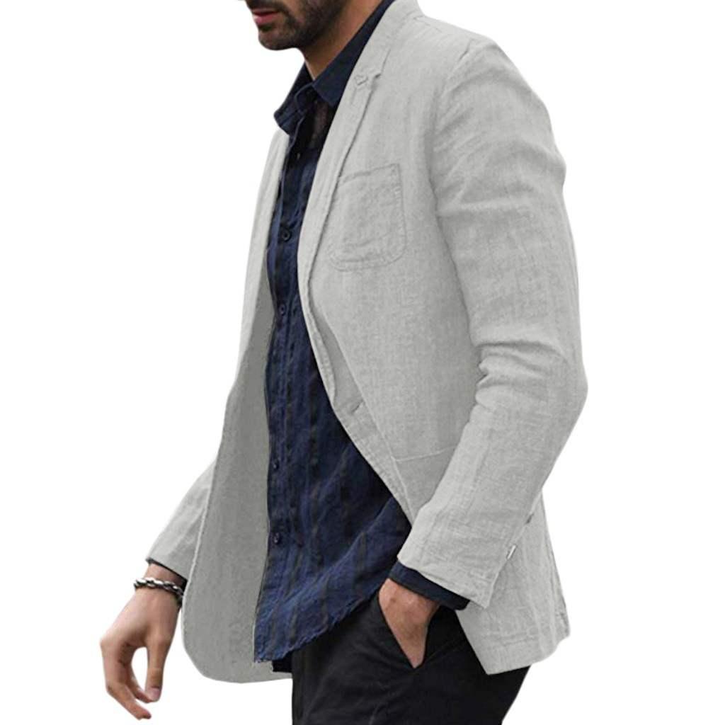 autumn Solid for Men Cotton Thin Suits Blazers Jacket coa