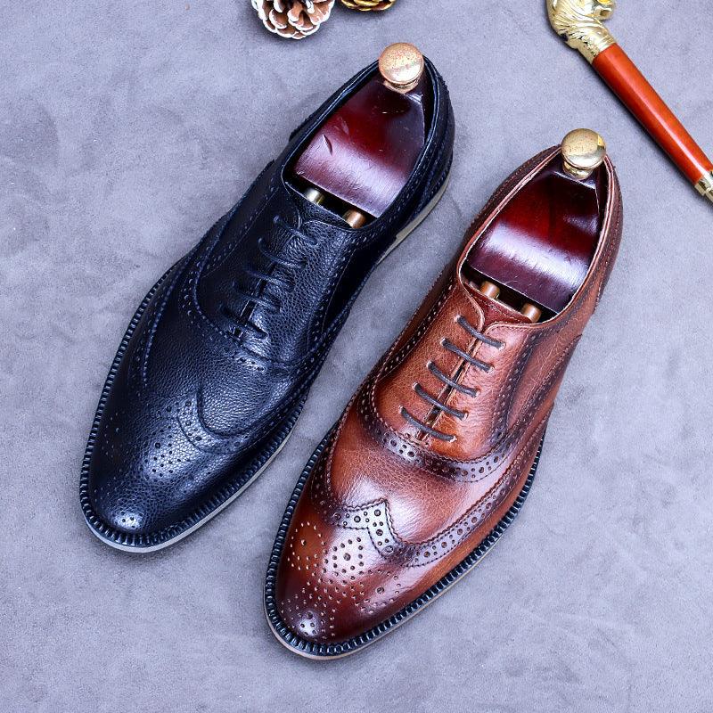 Brogue Men's Shoes British Trend Business Retro Engraving