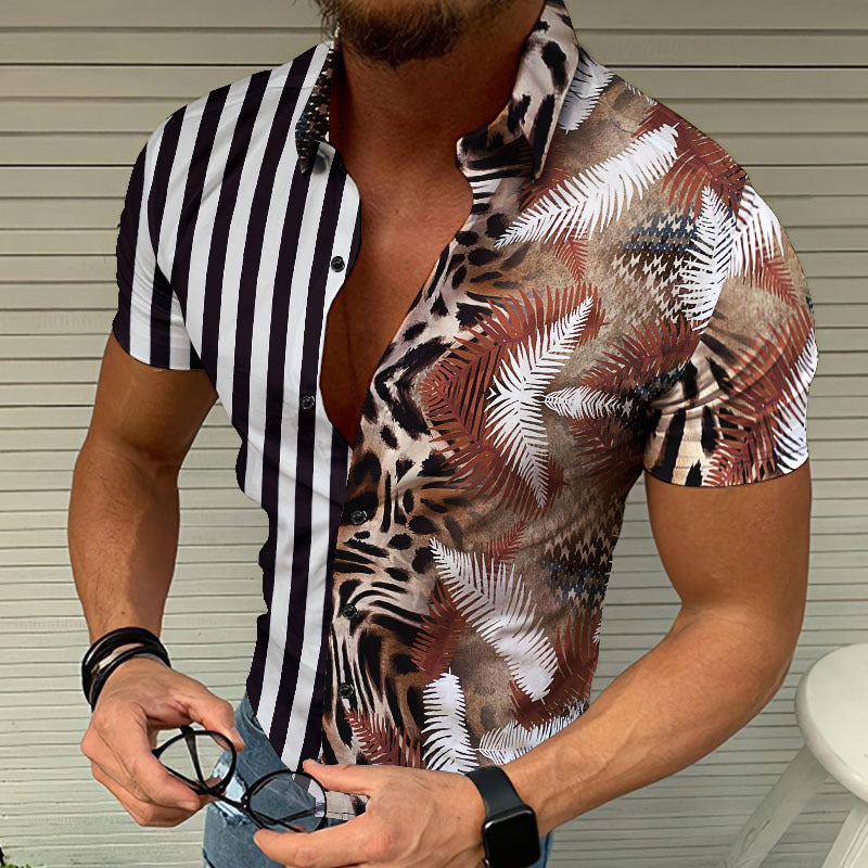 Men's Summer Beach Print Shirt