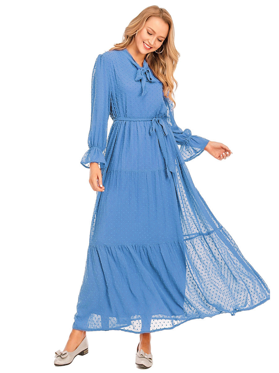 Women's Patchwork Long Sleeved Fashionable Dress