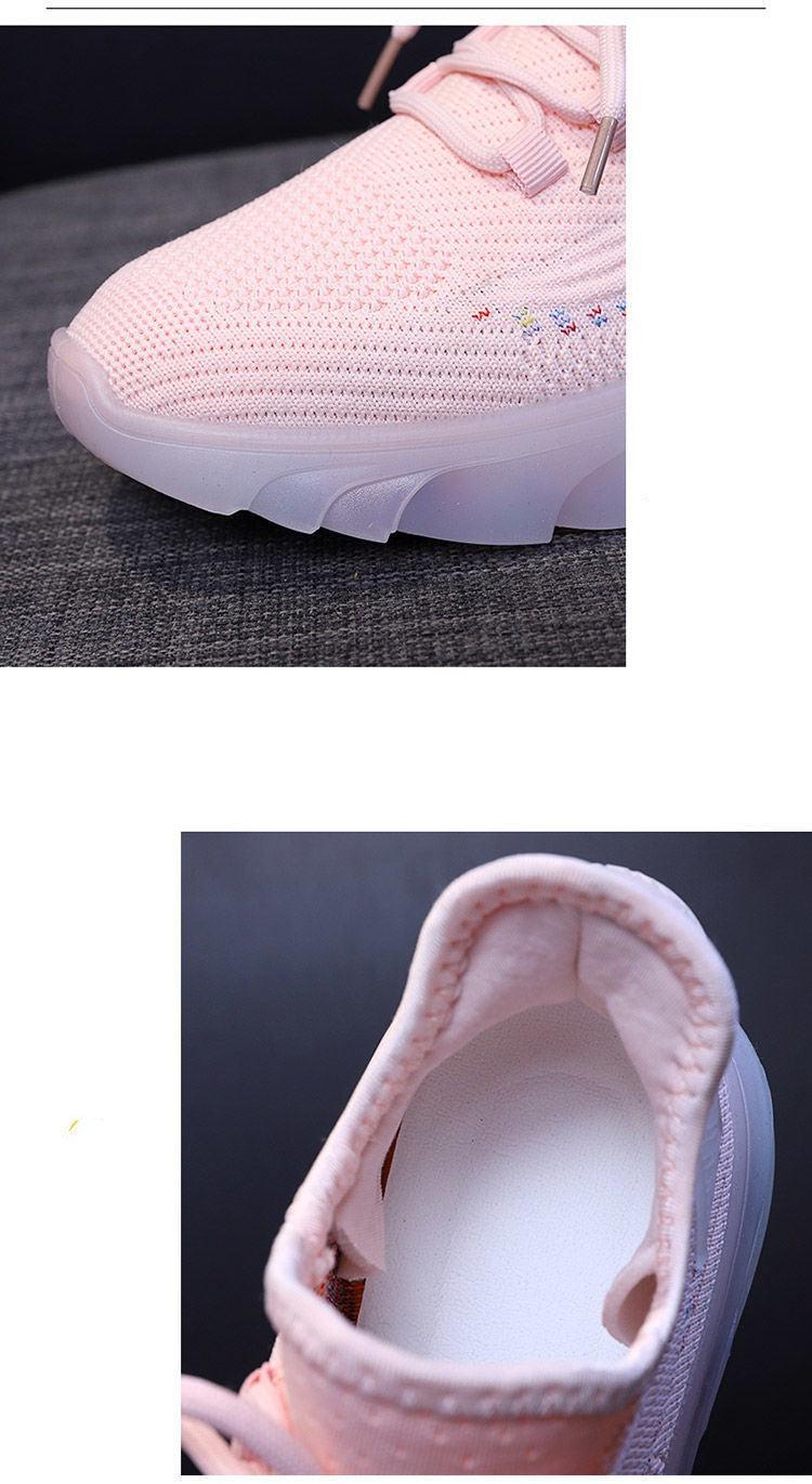 Breathable Student Running Shoes Korean Version Fly Woven Casual