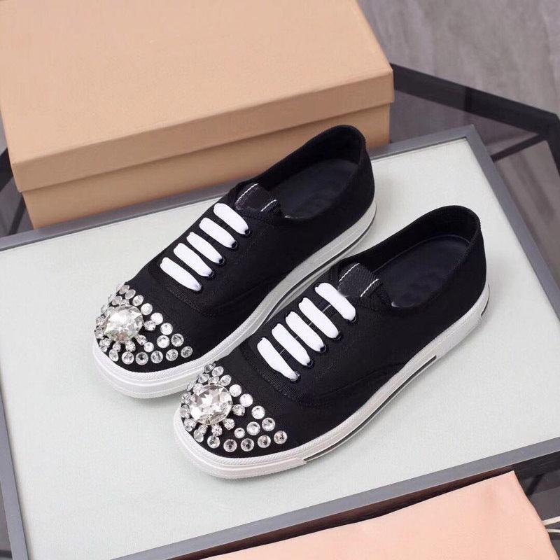 Rhinestone Casual Fashion Single Shoes White Low-top Sneakers