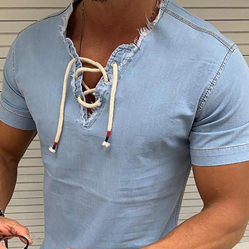 Solid Color Short-Sleeved T-Shirt Tops Compassionate Men