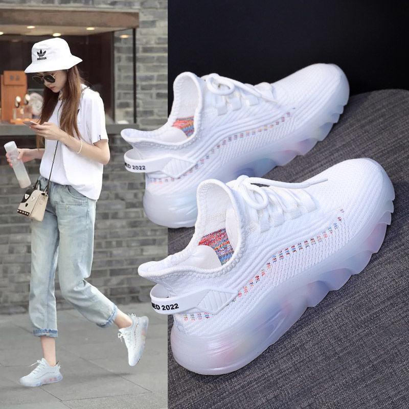 Breathable Student Running Shoes Korean Version Fly Woven Casual