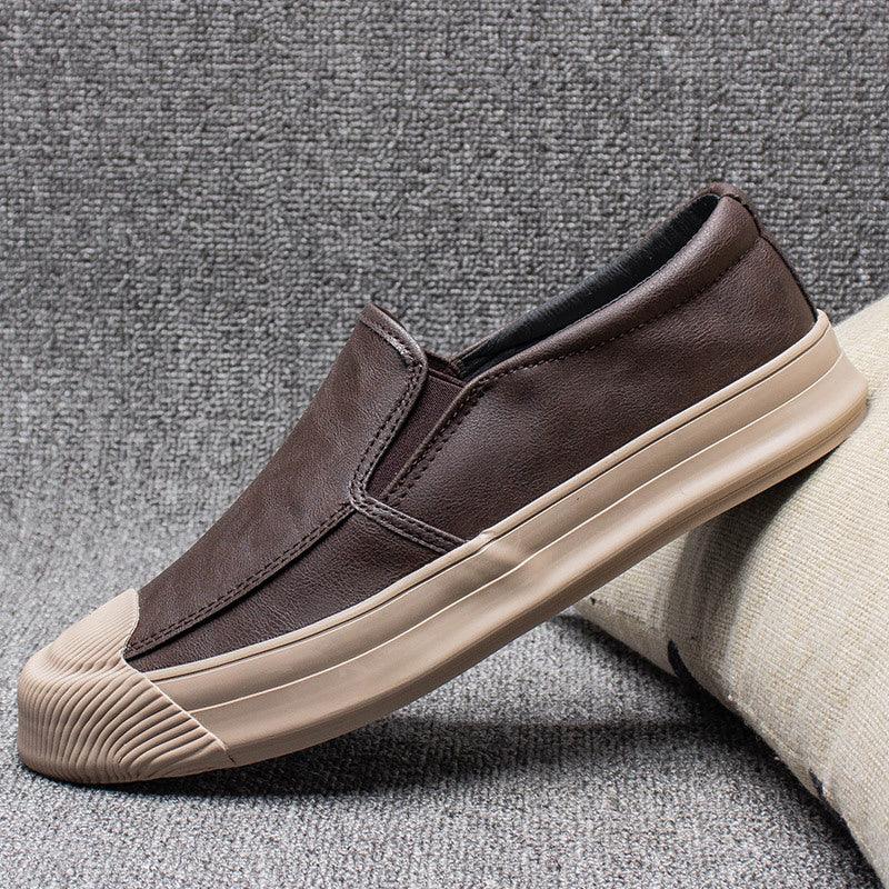 Mens Casual Leather Rubber Shoes