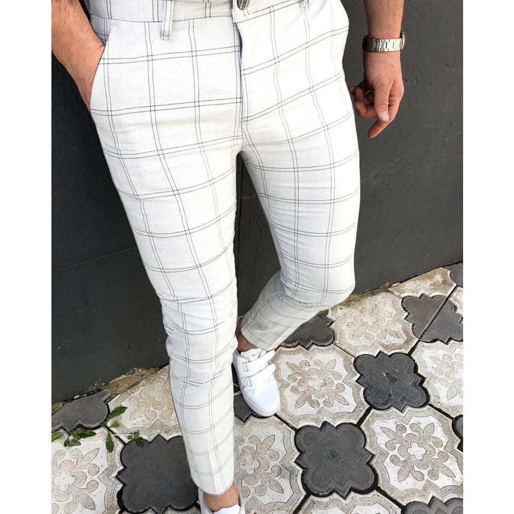 Men Clothing Hot Work Stretch Pants Spring Autumn New Fashion Grey Blue Multicolor Casual Trousers Pencil Pants for Men Business