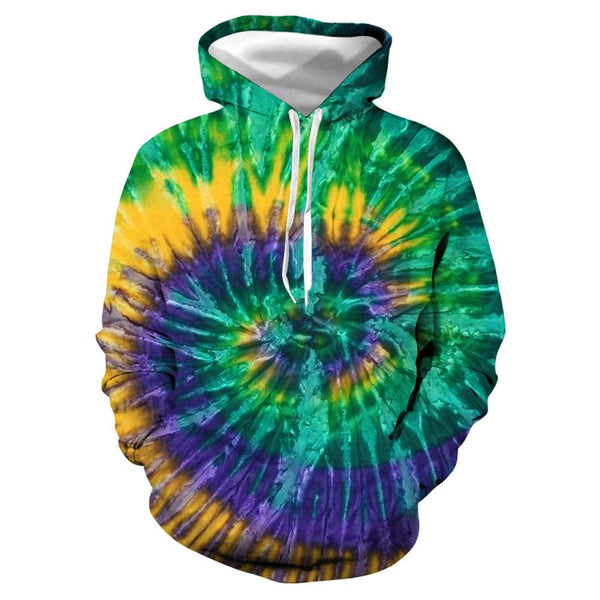 Tie-dye Elements 3d Digital Printing Round Neck Sweater