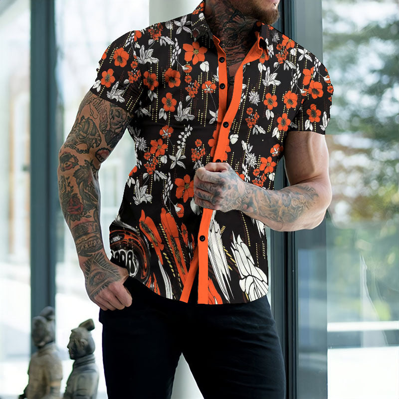 Men's Summer Beach Print Shirt