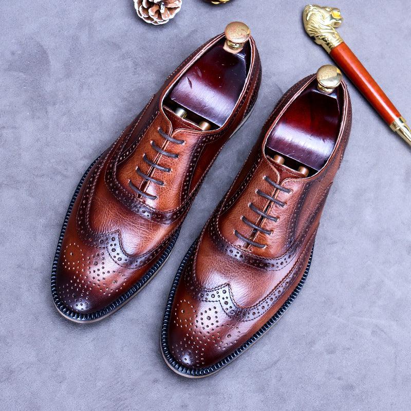Brogue Men's Shoes British Trend Business Retro Engraving