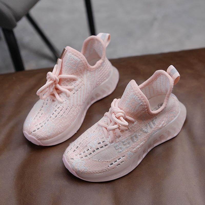 Breathable Soft Bottom Flying Woven Coconut Shoes For Girls