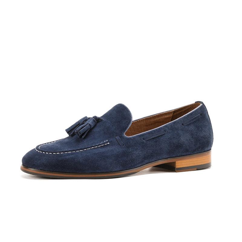 Men's Suede Leather One-step Tassel Loafers