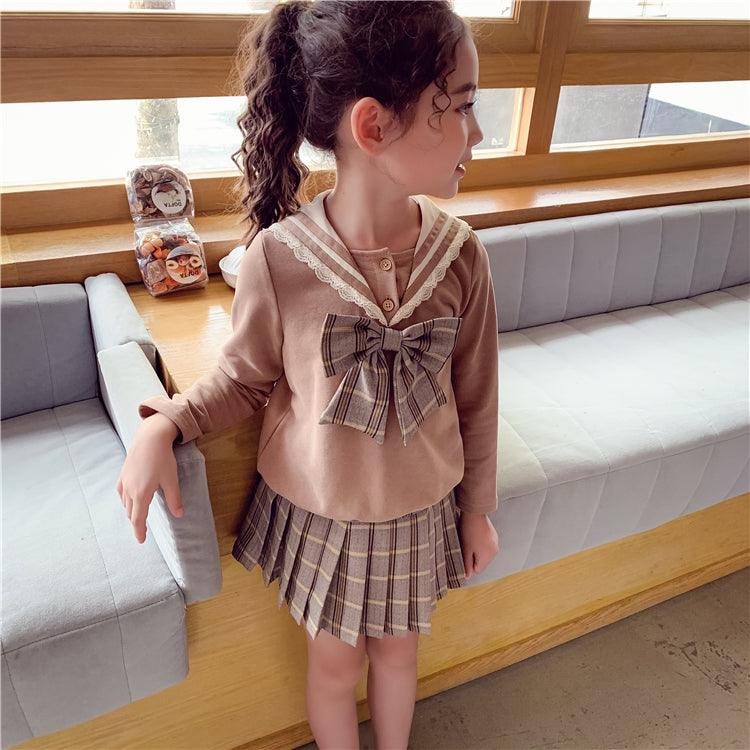 Little Girl College Style Hoodie Short Skirt Korean Version