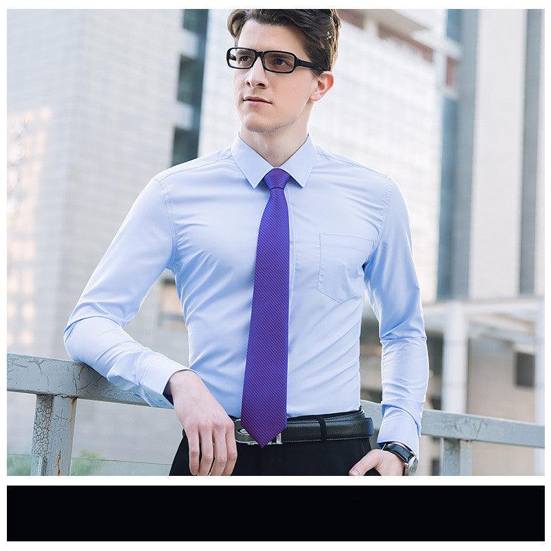 Men's Business Wear Plain Short Sleeve Shirt