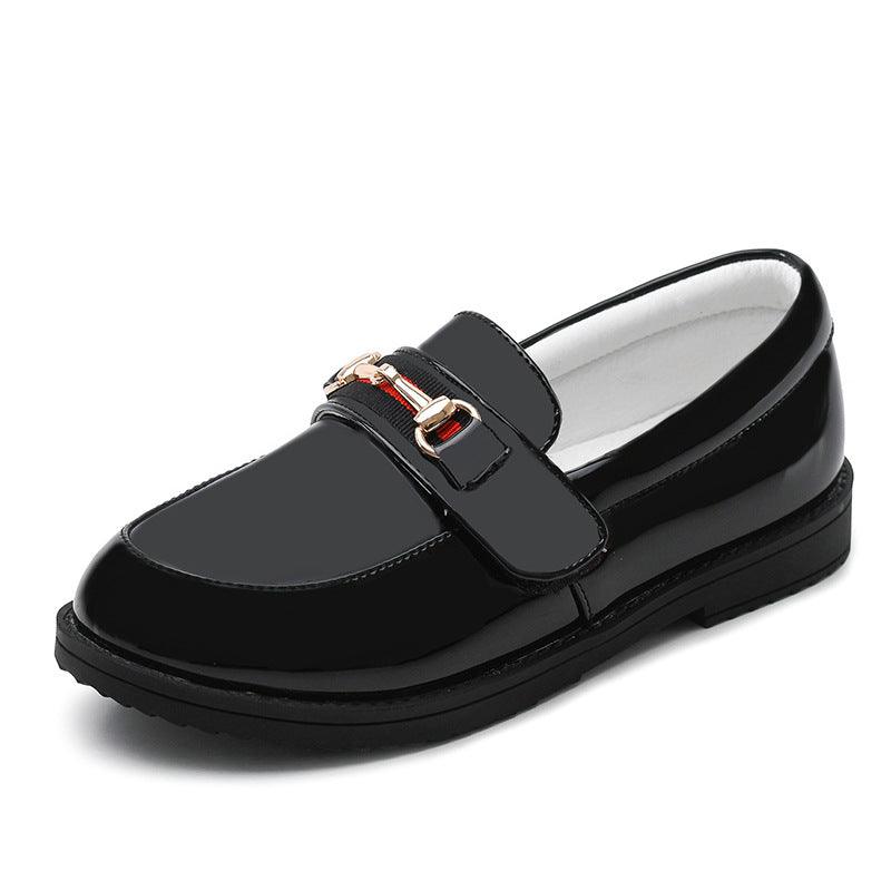 The New Version Of The Black British Style Casual Shoes Flat Shoes For Students And Children